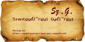 Szentgyörgyi Györgyi névjegykártya