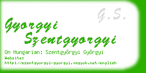 gyorgyi szentgyorgyi business card