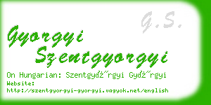 gyorgyi szentgyorgyi business card